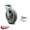 Service Caster Lavex Lodging Housekeeping Cart Caster - Swivel with Bolt-On Swivel Lock - SCC LAV-SCC-30CS820-TPRRD-BSL